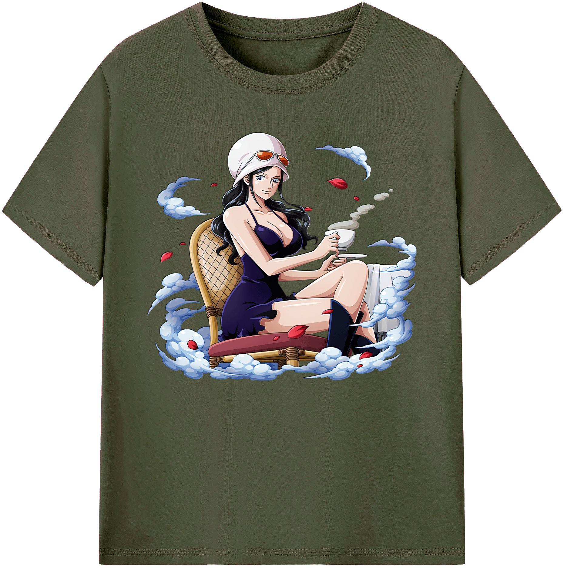 ワンピース ニコ・ロビン ONE PIECE Nico Robin 綿100％ メンズ半袖Tシャツ｜肌触りやわらか＆通気性
